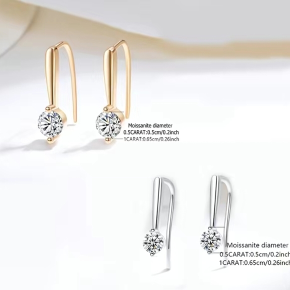 GENUINE GRA CERTIFIED MOISSONITE EARRINGS 1cwt 925 sterling silver - Picture 4 of 16